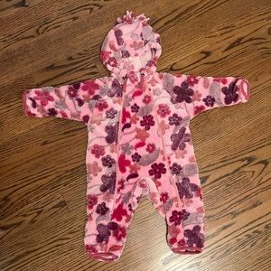 REI pink fleece bunting, 6M